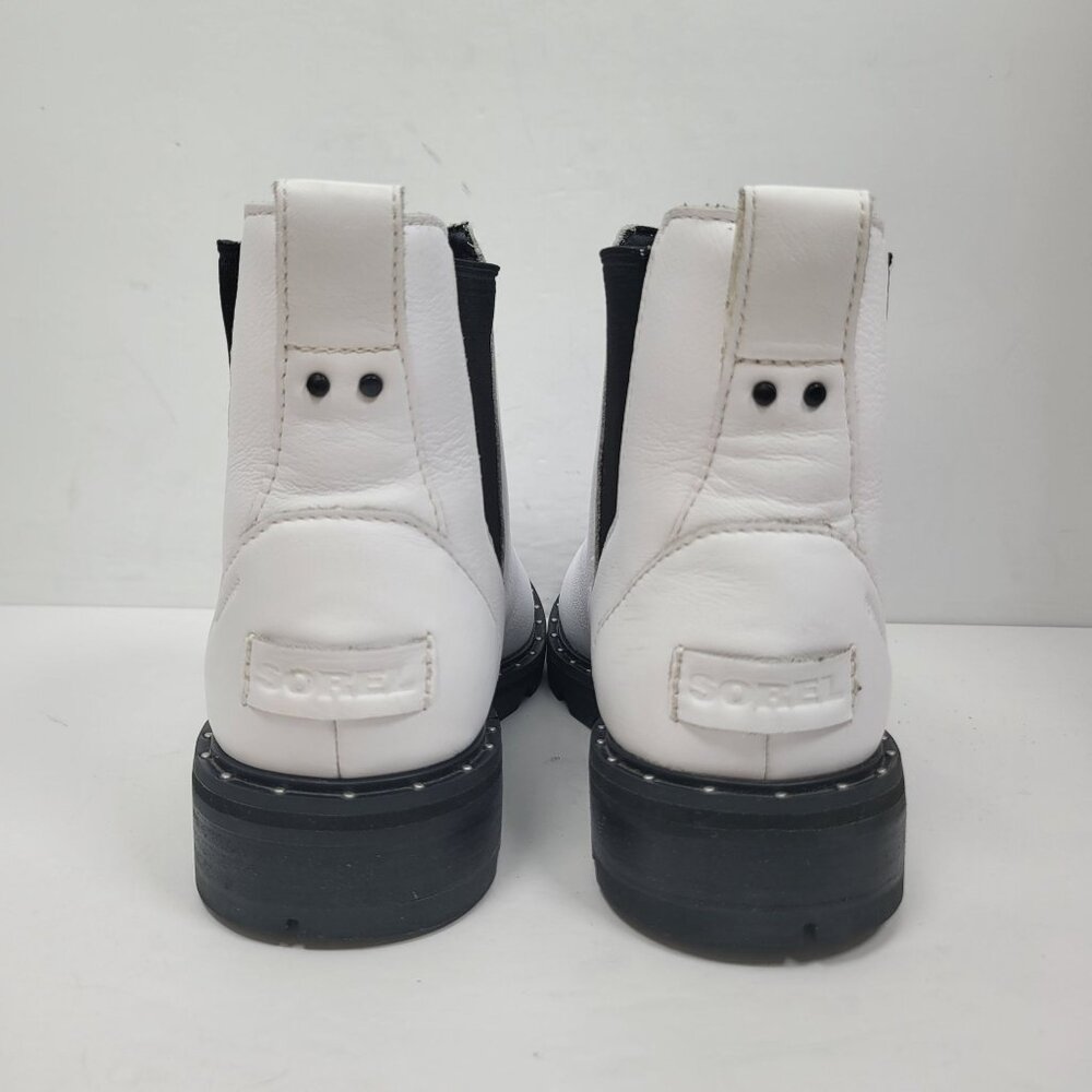 Sorel Women's Lennox White Leather Chelsea Ankle Boot US Size 6 - Picture 4 of 10